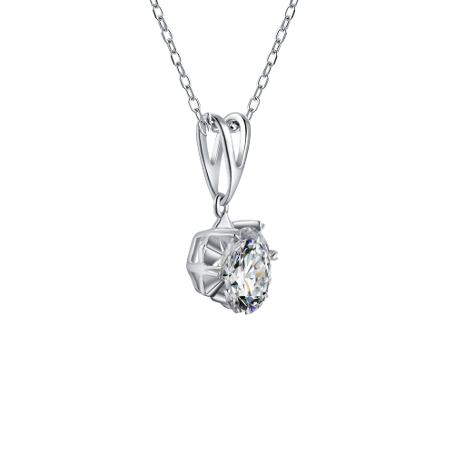 Popular Luxury  925 Sterling Silver Moissanite Pendant Women Engagement Six Prongs Large Diamond Wedding Party Necklace